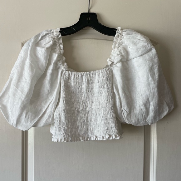 Sold | Faithful the Brand | White Barnette Puff Sleeve Top - Picture 4 of 8